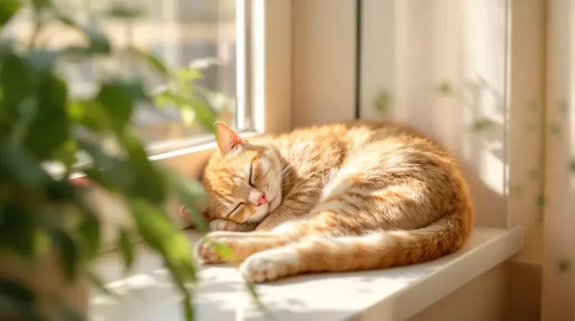 窗台上的橘猫午睡时刻（蜜桃热播）视频封面
